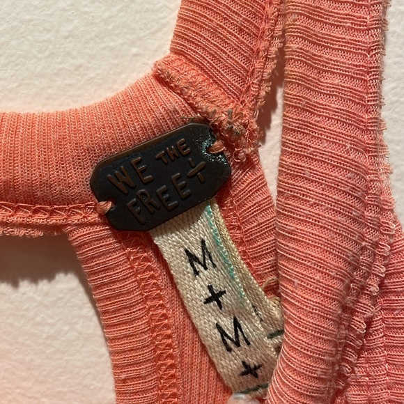 We the Free Sunset Orange Tank Top with an Eyelet Back and High Neck - Picture 5 of 6